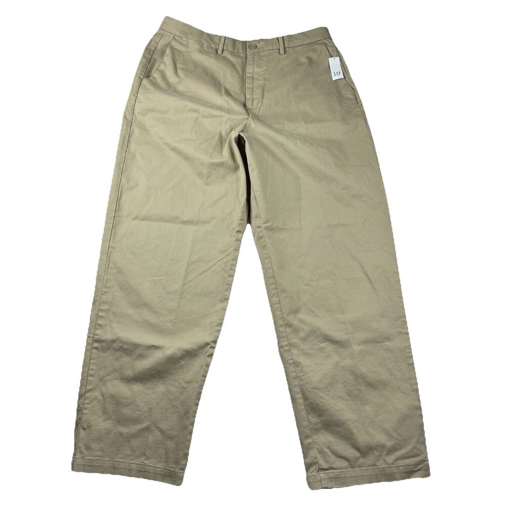 GAP Baggy Fit Chino Pants Men's 34x30* Khaki Loose Y2K Streetwear Skater NWT